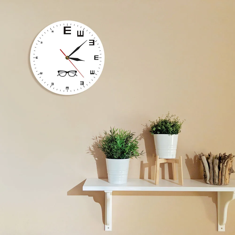 Eye Chart Modern Design Wall Clock Ophthalmology Decor Optometry Vision Test Artwork Silent Quartz Clock Wall Watch Oculist Gift - Image 30