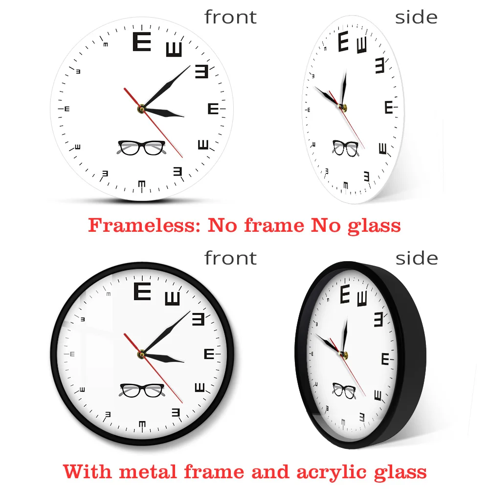 Eye Chart Modern Design Wall Clock Ophthalmology Decor Optometry Vision Test Artwork Silent Quartz Clock Wall Watch Oculist Gift - Image 7