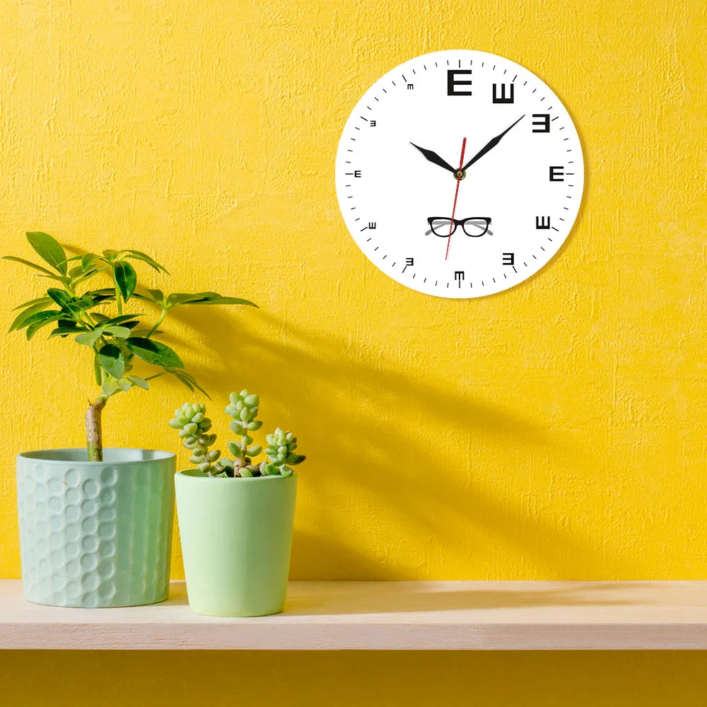 Eye Chart Modern Design Wall Clock Ophthalmology Decor Optometry Vision Test Artwork Silent Quartz Clock Wall Watch Oculist Gift - Image 27
