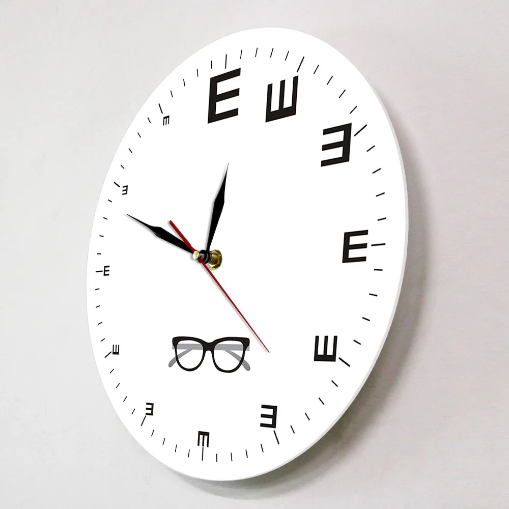 Eye Chart Modern Design Wall Clock Ophthalmology Decor Optometry Vision Test Artwork Silent Quartz Clock Wall Watch Oculist Gift - Image 11
