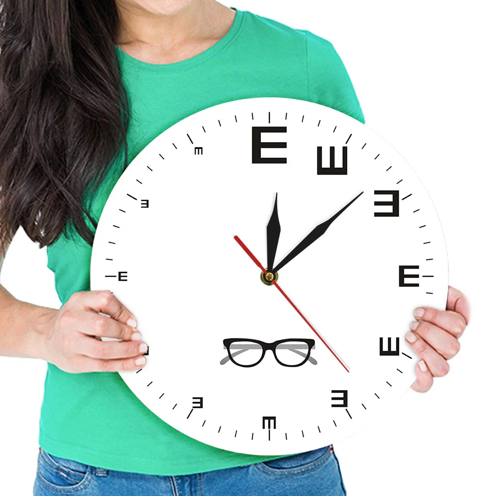 Eye Chart Modern Design Wall Clock Ophthalmology Decor Optometry Vision Test Artwork Silent Quartz Clock Wall Watch Oculist Gift - Image 23