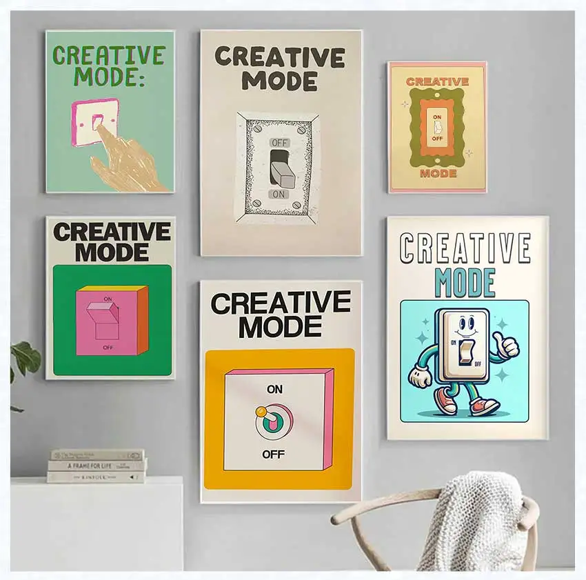 Retro Pink Switch Wall Art – Colorful Canvas Poster for Bedroom and Living Room Decor - Image 11