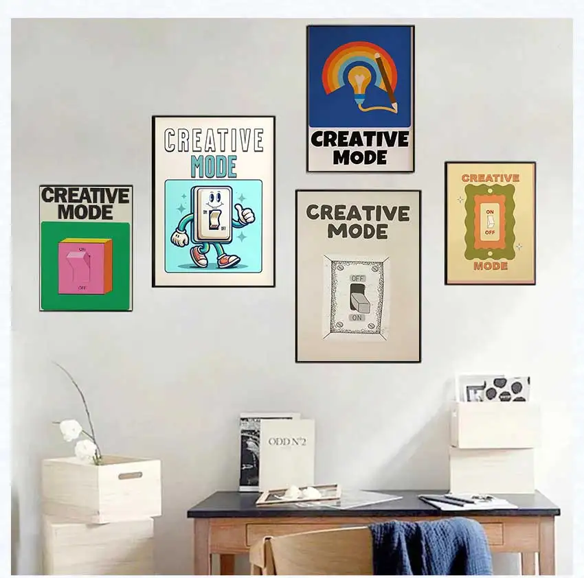 Retro Pink Switch Wall Art – Colorful Canvas Poster for Bedroom and Living Room Decor - Image 15