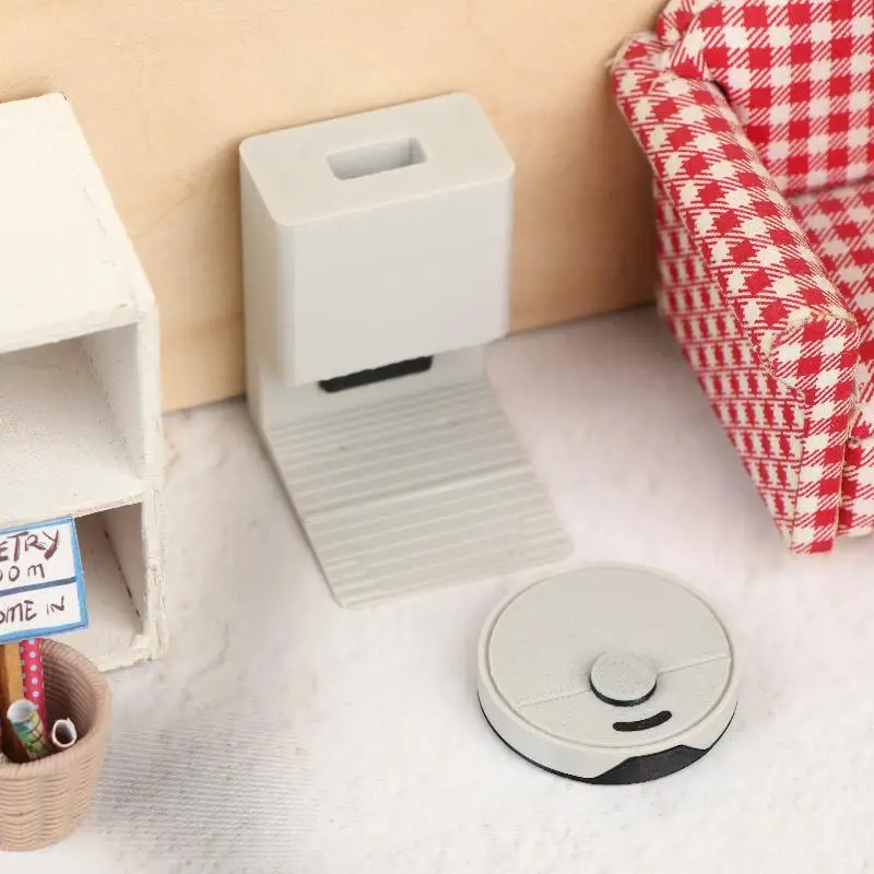 Miniature Dollhouse Vacuum Cleaner Robot 1 12 Scale Sweeper Ornament Lifelike Appliance Model Playhouse Furniture Item - Image 7