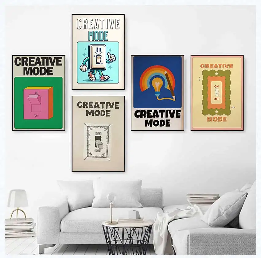 Retro Pink Switch Wall Art – Colorful Canvas Poster for Bedroom and Living Room Decor - Image 10