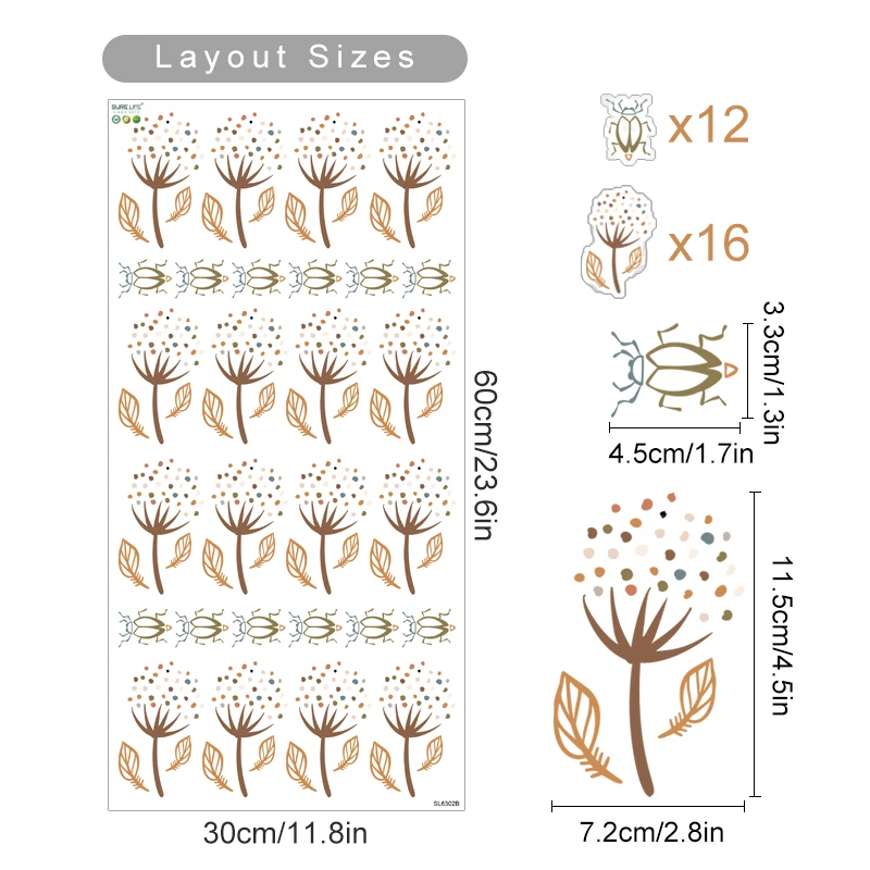 Boho Bee Flower Watercolor Wall Sticker Children's Nursery Vinyl Wall Art Decal Peel and Stick Baby Kids Room Home Decoration - Image 10