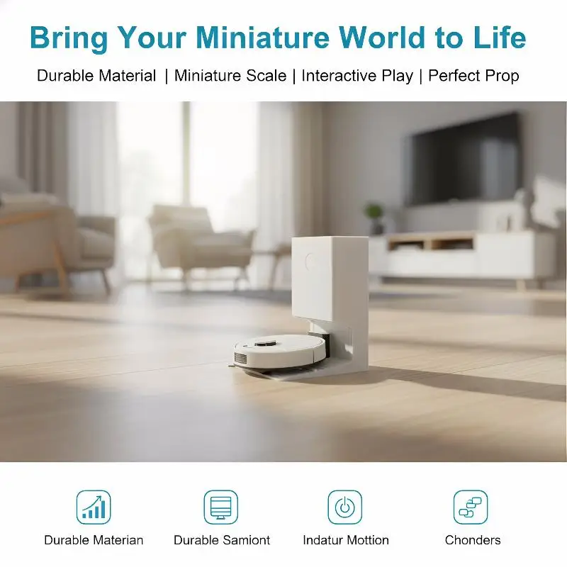 Miniature Dollhouse Vacuum Cleaner Robot 1 12 Scale Sweeper Ornament Lifelike Appliance Model Playhouse Furniture Item - Image 22