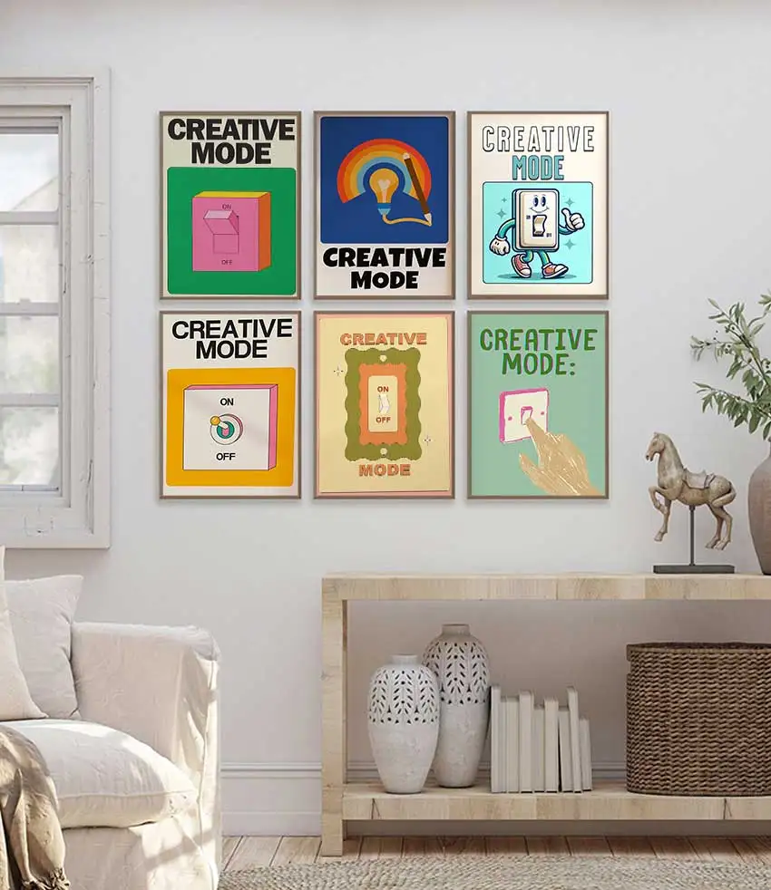 Retro Pink Switch Wall Art – Colorful Canvas Poster for Bedroom and Living Room Decor - Image 9