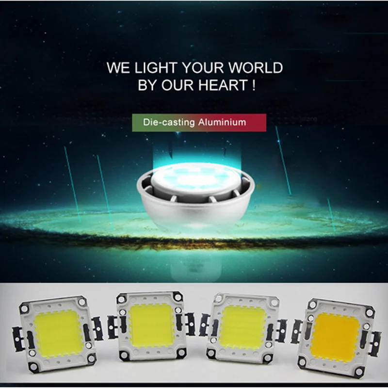 10/20/30/50/70/100W DC 12V 36V COB module LED Chip Diodes Lamp Bulb for outdoor focus Spotlight Garden Integrated Light Beads