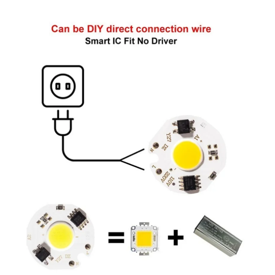 YzzKoo 3W 5W 7W 9W 10W 12W Y27 LED COB Chip Lamp 220V Smart IC No Need Driver LED Bulb For Flood Light Cold White Warm White - Image 4