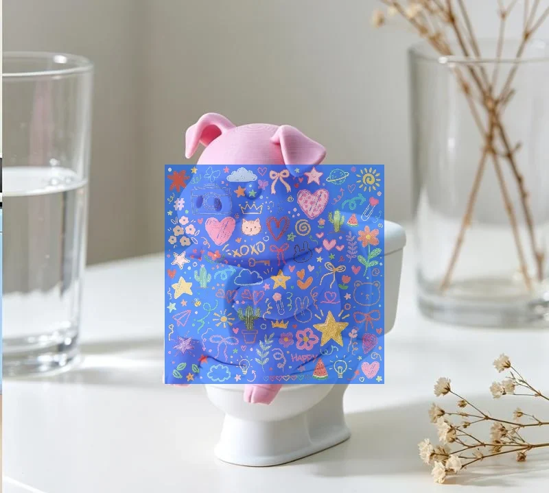 Cute Pig On Toilet Statue Bathroom Decor Wall Mounted Or Tabletop Piggy Figurine For Home Office Desk Shelf Father's Day Gift
