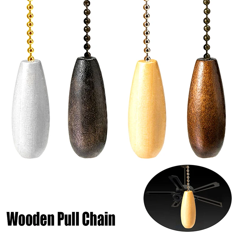 Ceiling Light Lamp Fan Decorative Chain Pull Wooden Pull Chain Pendant Rope Extension Pull Chain DIY Ceiling Fan Chain Pulls - Image 6