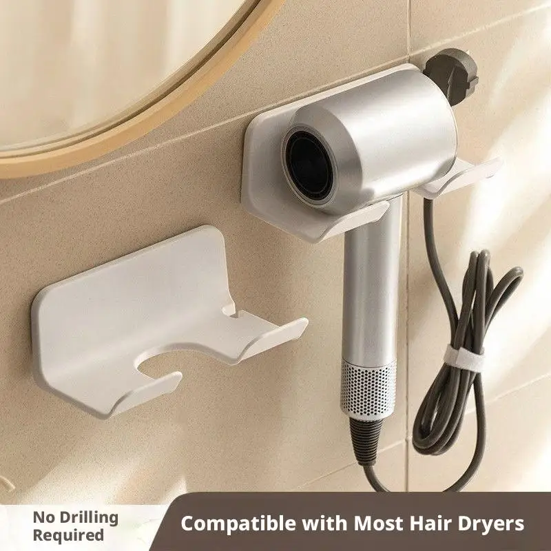 Wall Mounted Hair Dryer Holder For Bathroom Shelf Without Drilling Blow Dryer Holder Rack Organizer For Hair Dryer Organizer New - Image 2