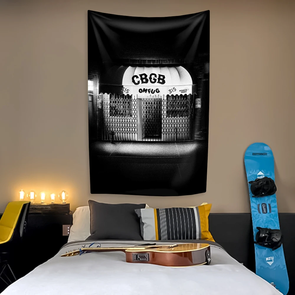 Classic Rock Club CBGB Tapestry Punk Metal Home Decor Aesthetics Wall Hanging Covering Living Room Dormitory Background Cloth - Image 3