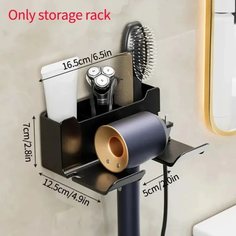 1 Pcs Hair Dryer Holder Wall Dryer Cradle Straightener Stand Hairdryer Organizer Box Plastic Hair Dryer Stand Bathroom Organizer - Image 2