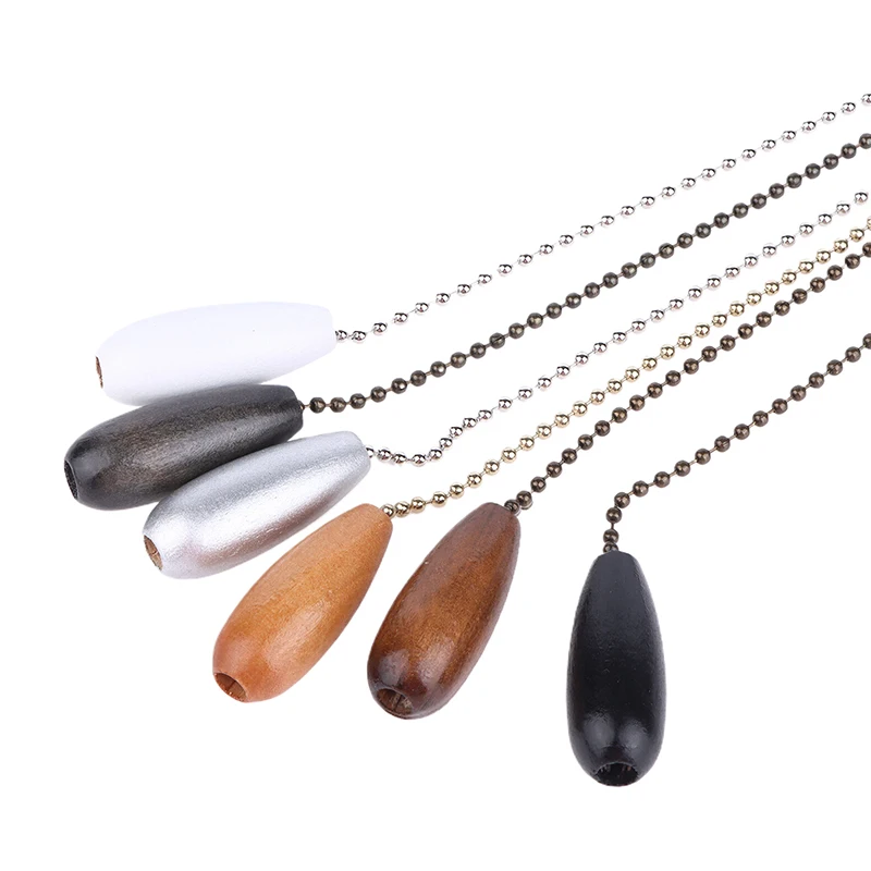 Ceiling Light Lamp Fan Decorative Chain Pull Wooden Pull Chain Pendant Rope Extension Pull Chain DIY Ceiling Fan Chain Pulls - Image 3