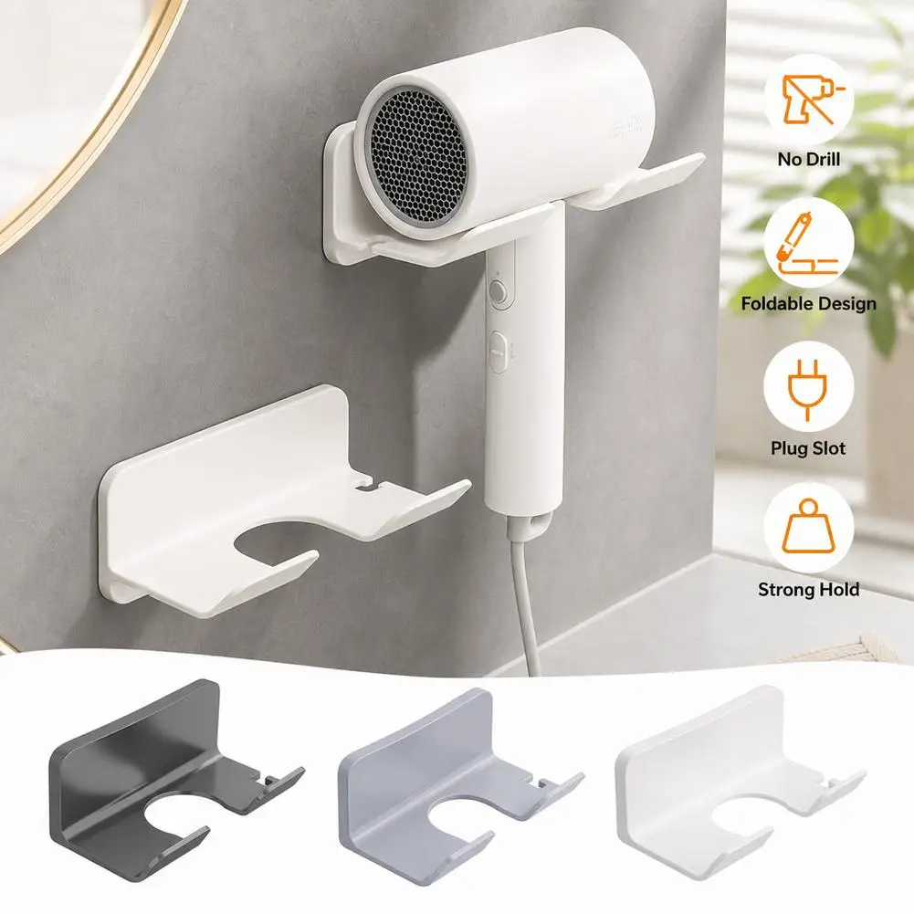 Wall Mounted Hair Dryer Holder For Bathroom Shelf Without Drilling Blow Dryer Holder Rack Organizer For Hair Dryer Organizer New