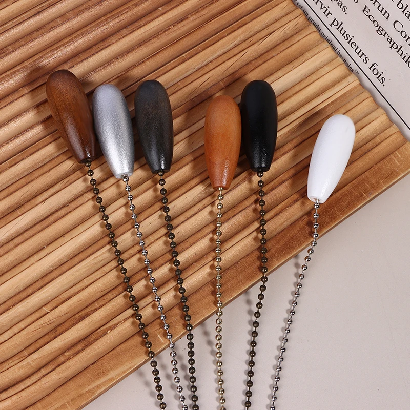 Ceiling Fan Chain Pulls Wooden Pull Chain Pendant Rope Extension Pull Chain Easy Install Removal For Ceiling Light Lamp Fan - Image 2