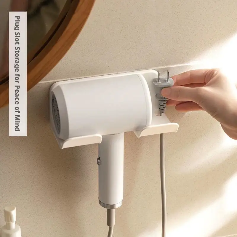 Wall Mounted Hair Dryer Holder For Bathroom Shelf Without Drilling Blow Dryer Holder Rack Organizer For Hair Dryer Organizer New - Image 3
