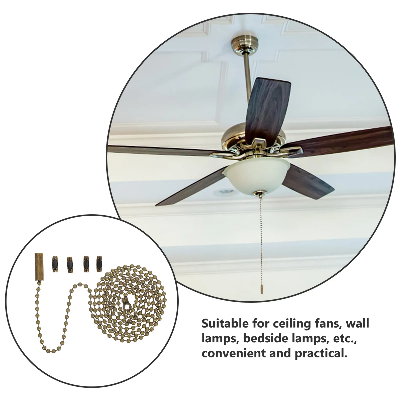 Ceiling Fan Pull Chain Replacement Beaded Light Pull Cord Fan Chain Extender Wall Lamp Bedside Light Fixture Decorative Pendant - Image 4