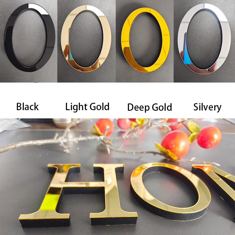 a-z A-Z English Letters Wall Stickers 10cm Acrylic Mirror Reflective 3D Decoration Door Number Letter Words Festival Home Decor - Image 2