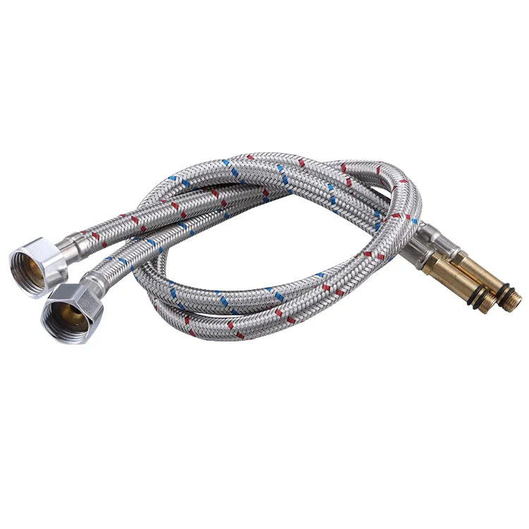 Modern 60cm 304 Stainless Steel Toilet Faucet Water Heater EPDM Hose Red Blue Hot Cold Bathroom Soft Connection Plumbing Hoses